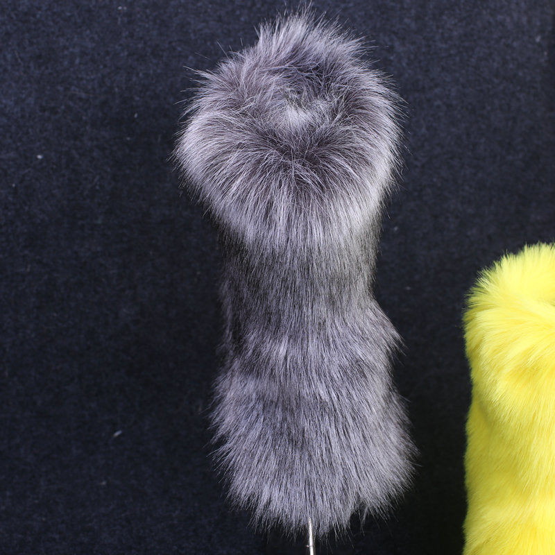 Ladies Outdoor Snow Boots Imitation Fox Hair Wool And Cotton Boot