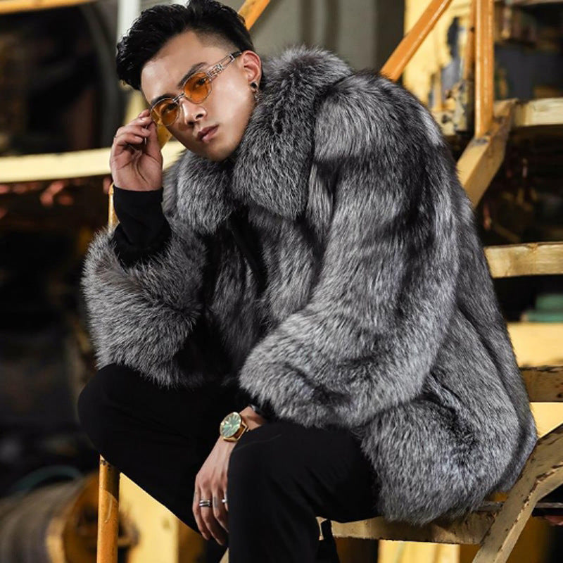 Men's Fox Fur Faux Fur Warm Casual Jacket
