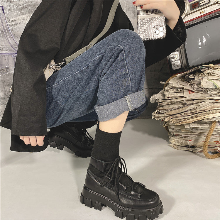 Women's thick-soled wool boots boots
