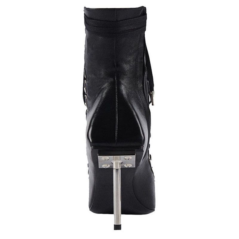 Lace Up Stiletto Marching Boots