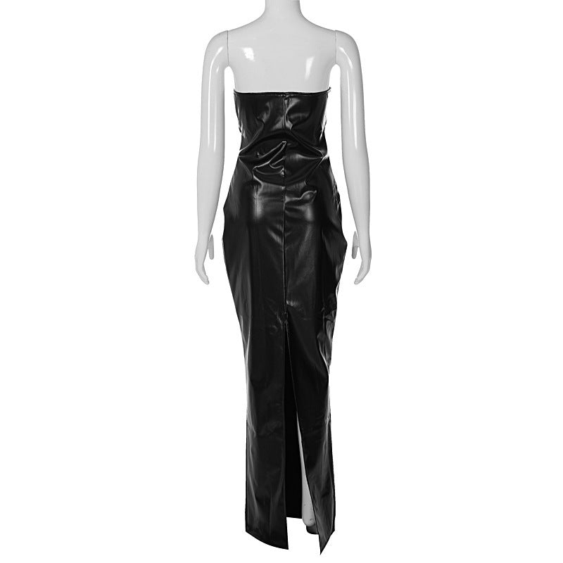 Snatched Right PU Leather Tube Dress