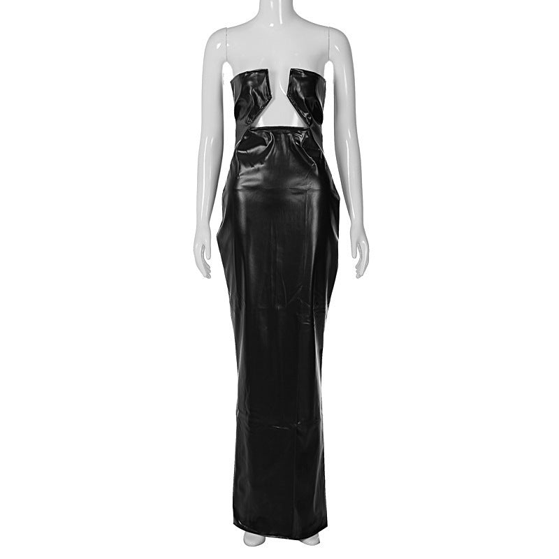 Snatched Right PU Leather Tube Dress